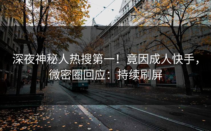 深夜神秘人热搜第一！竟因成人快手，微密圈回应：持续刷屏